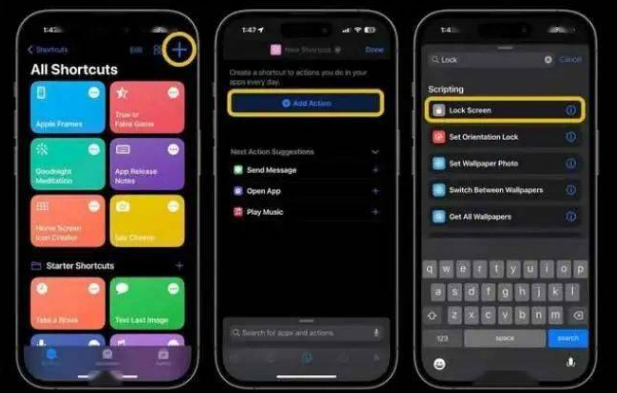 自流井苹果14锁屏维修店分享iPhone14升级iOS16.4后如何创建锁屏快捷方式 