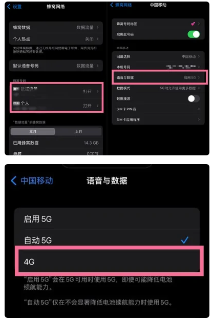 自流井苹果手机维修分享iPhone14如何切换4G/5G? iPhone14 5G网络切换方法 